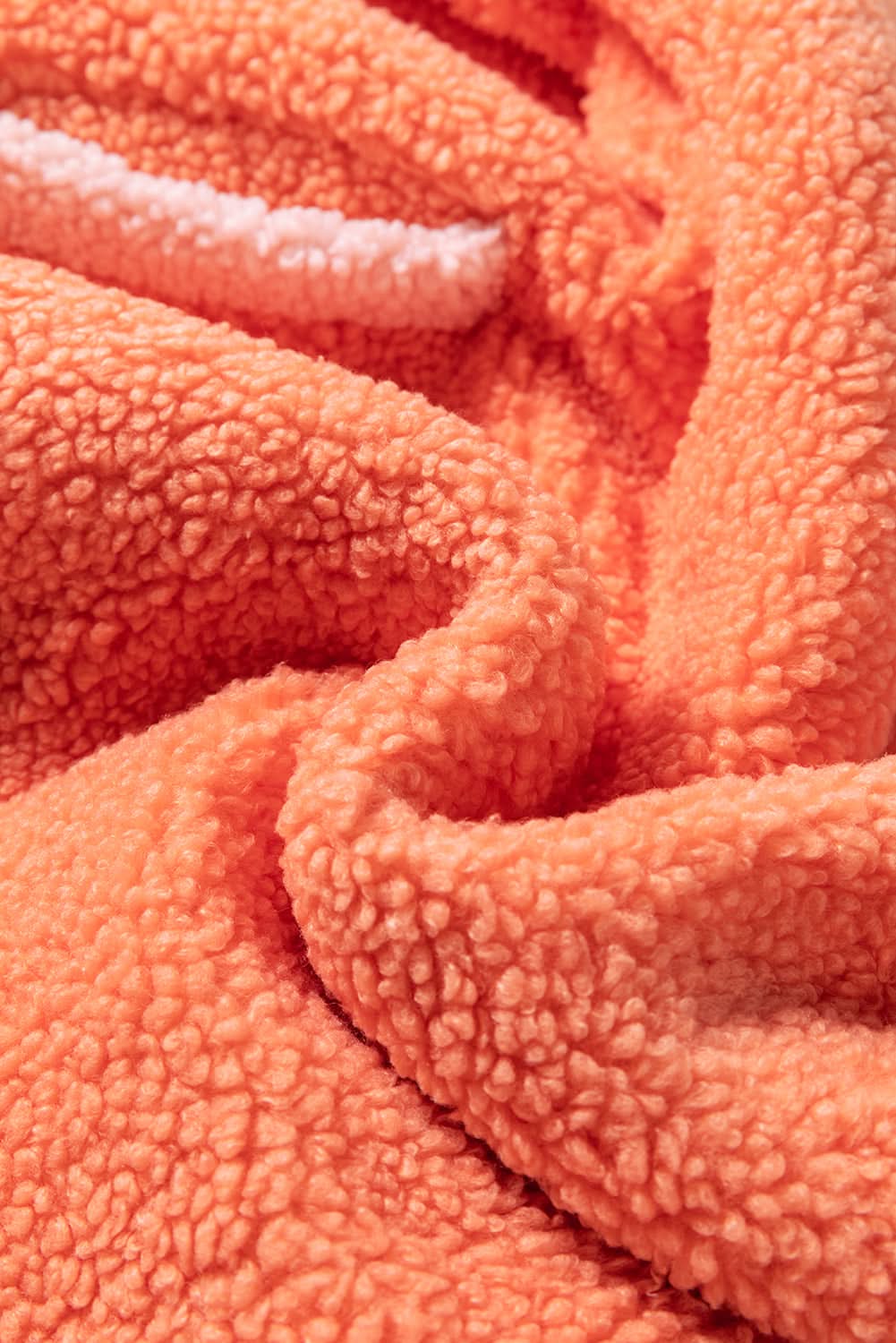 Orange Colorblock Sherpa Sweatshirt - Love Salve